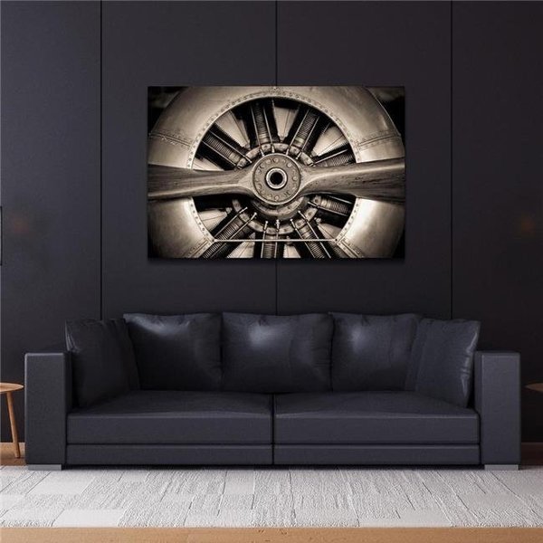 Empire Art Direct Empire Art Direct TMP-EAD0973-4832 Frameless Free Floating Tempered Glass Art by EAD Art Coop - Plane Propeller TMP-EAD0973-4832